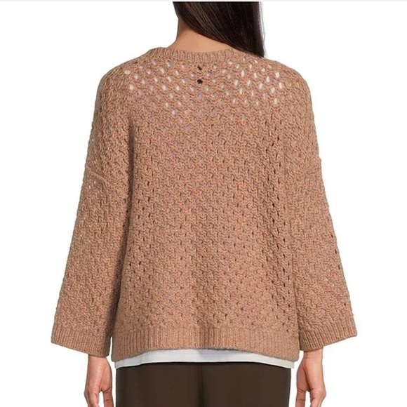 Eileen Fisher. Peruvian Alpaca Crew Neck Long Sleeve Sweater - Picture 4 of 9